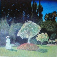 Signora in giardino a Sainte Adresse, da Claude Monet